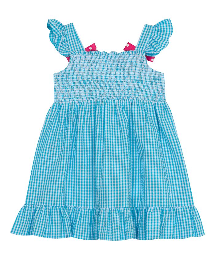 Rare Editions Baby Girls Seersucker Dress with Ribbon Bows - Macy's