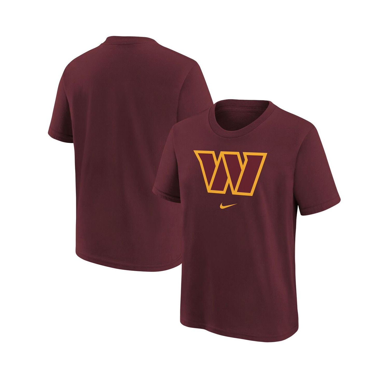 Big Boys Burgundy Washington Commanders Team Logo T-shirt