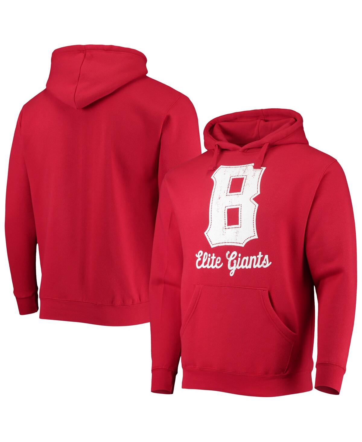 Shop Stitches Men's  Red Baltimore Elite Giants Negro League Logo Pullover Hoodie
