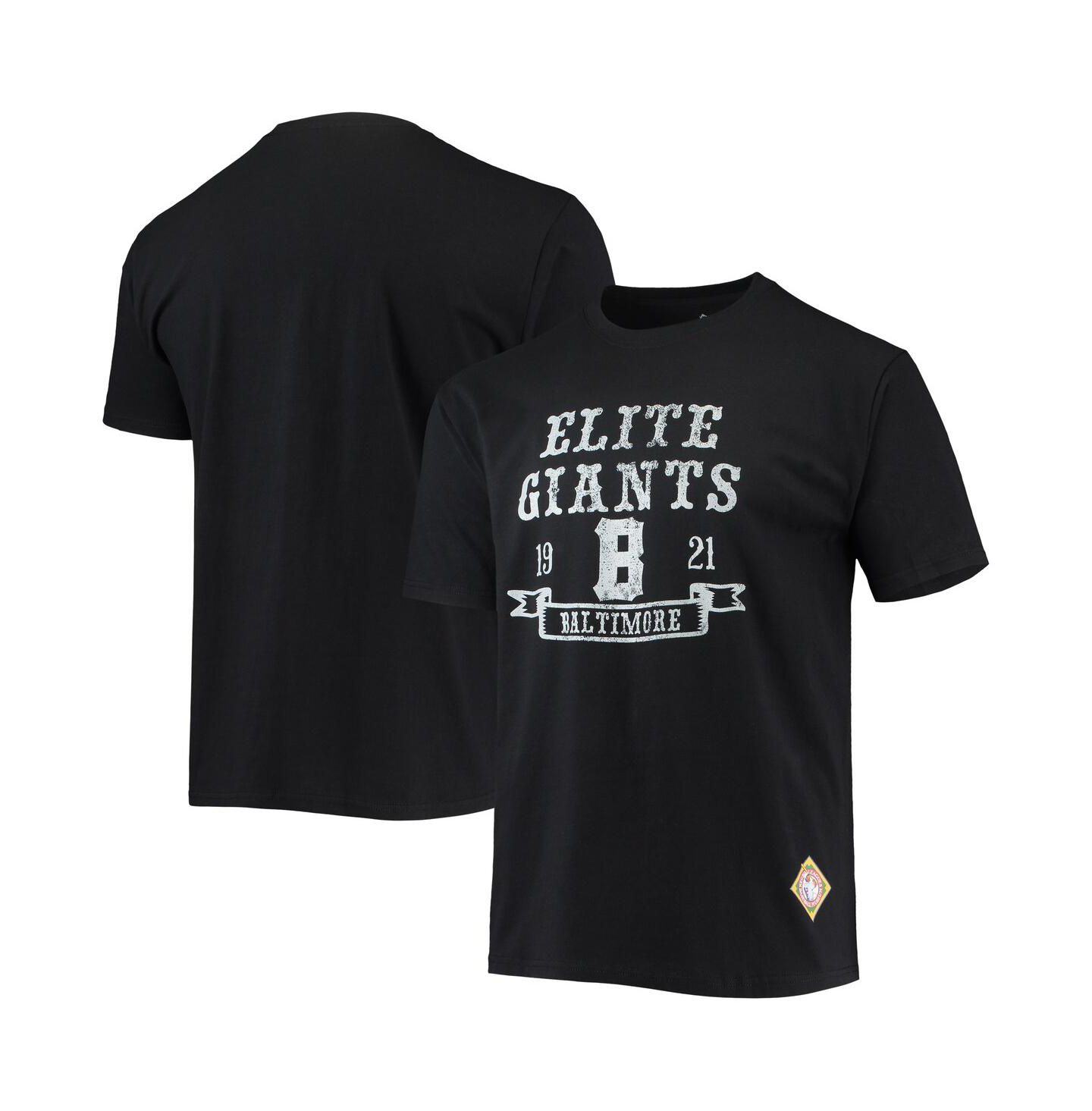 Мужская футболка Stitches Black Baltimore Elite Giants Negro League Wordmark — фото 1