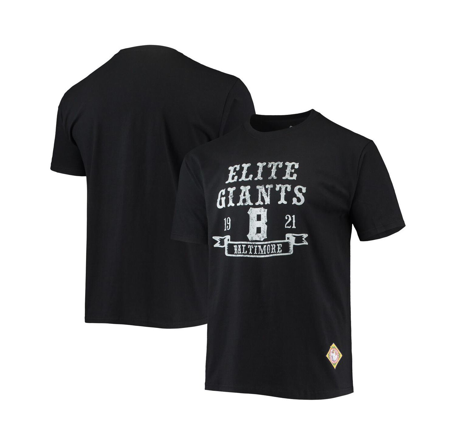 Men's Black Baltimore Elite Giants Negro League Wordmark T-shirt