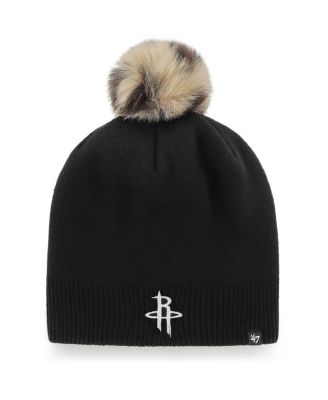 Womens 47 Black Houston Rockets Serengeti Knit Beanie with Pom 3790₽