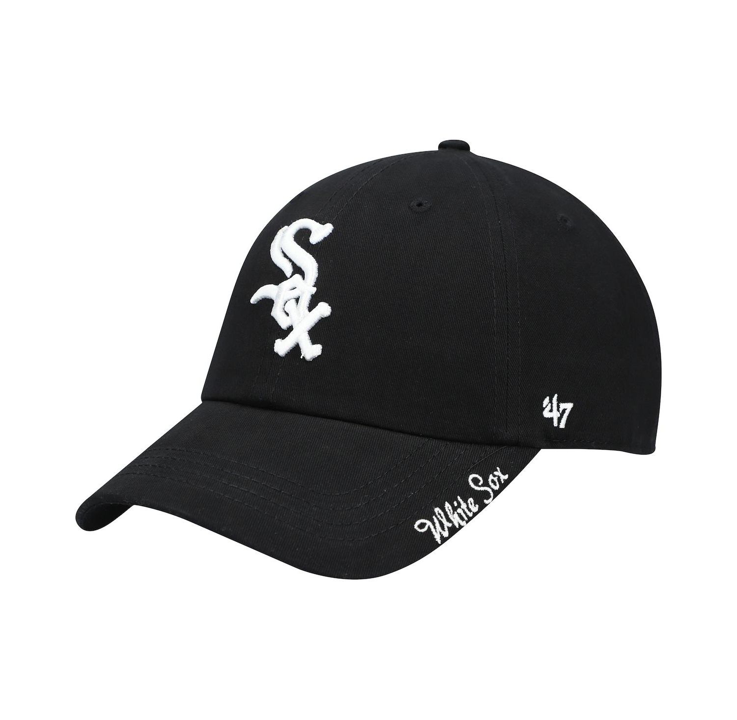 Women's '47 Black Chicago White Sox Team Miata Clean Up Adjustable Hat