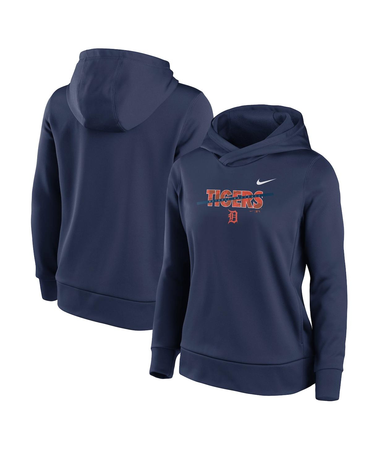 Women's Nike Navy Detroit Tigers Club Angle Performance Pullover Hoodie