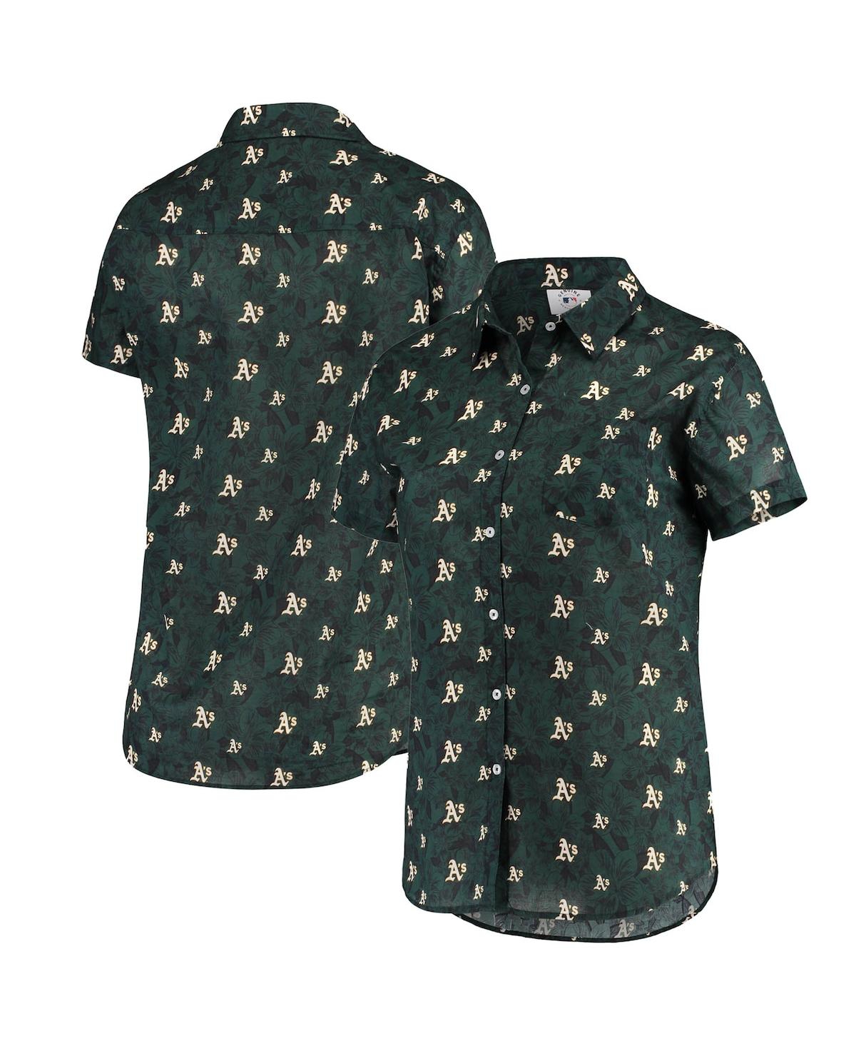 Shop Foco Women's  Green Oakland Athletics Floral Button Up Shirt