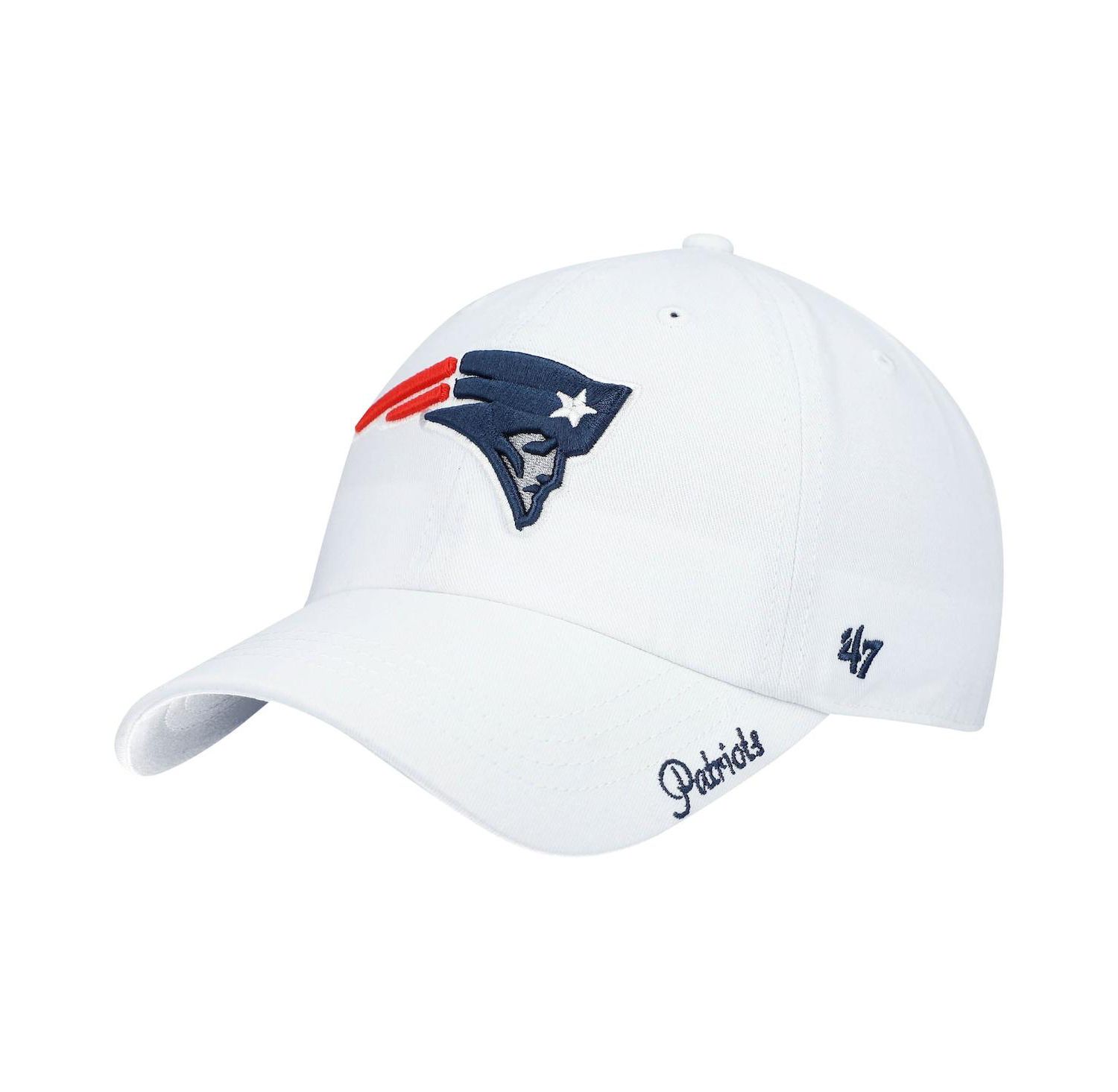 Women's '47 White New England Patriots Miata Clean Up Logo Adjustable Hat