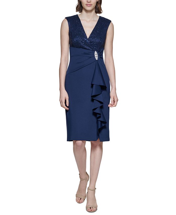 Jessica Howard Sequined Ruffled Dress - Macy's