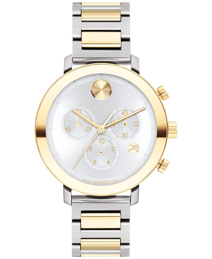 Movado Women s Swiss Chronograph Bold Evolution Two Tone Stainless