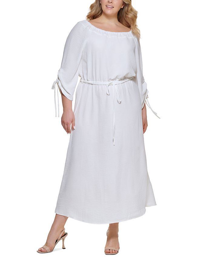 Calvin Klein Plus Size Off The Shoulder Maxi Dress Macy s