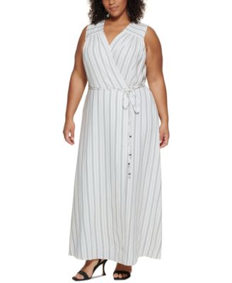 calvin klein belted maxi dress