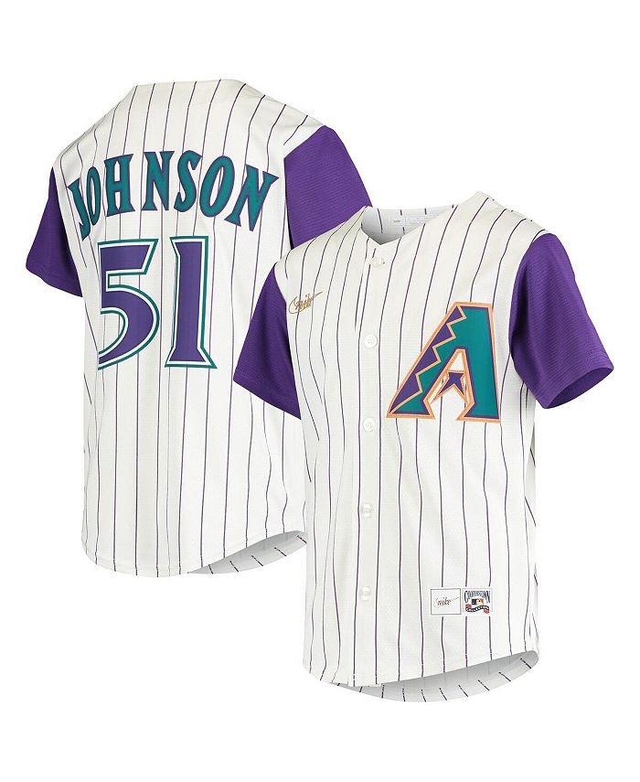Men's Nike Randy Johnson Cream/Purple Arizona Diamondbacks Alternate Cooperstown Collection Player Jersey
