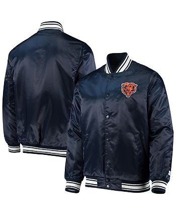 Men's Starter Black San Francisco 49ers Locker Room Satin Varsity Full-Snap Jacket