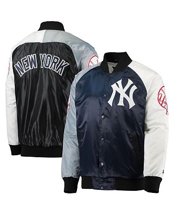 Starter Men's Navy, Gray New York Yankees Varsity Tri-Color Satin Raglan  Full-Snap Jacket - Macy's