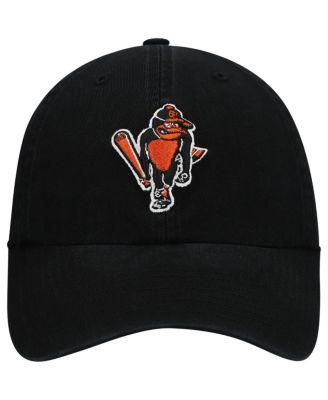 Men's '47 Black Baltimore Orioles Logo Cooperstown Collection Clean Up Adjustable Hat
