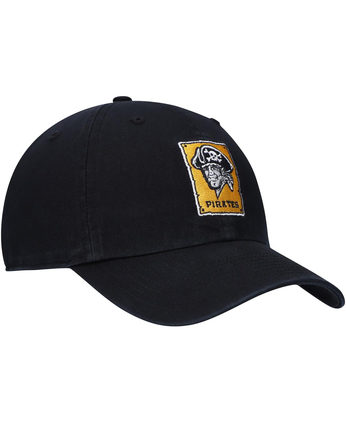 Men's '47Pittsburgh Pirates Logo Cooperstown Collection Clean Up Adjustable Hat - Black