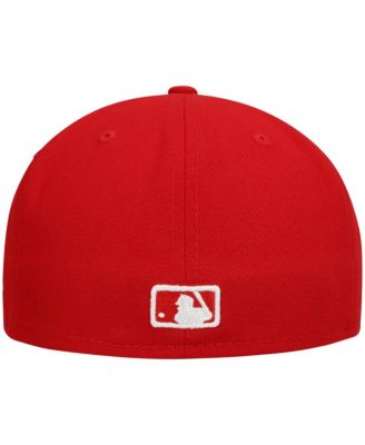 Men's Red Atlanta Braves Logo White 59FIFTY Fitted Hat