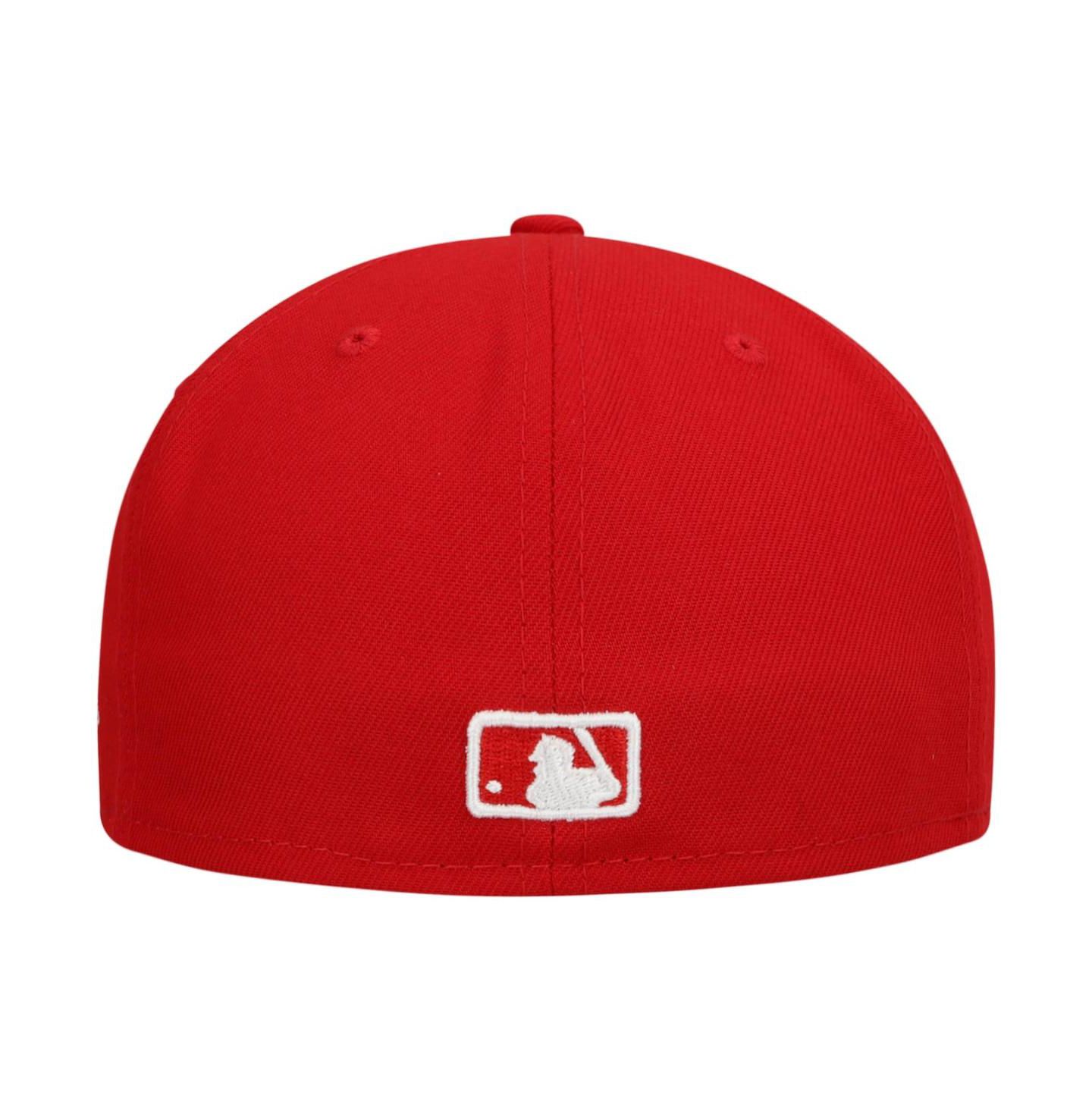 Мужская бейсболка New Era Atlanta Braves Logo White 59FIFTY Fitted, Red — фото 5