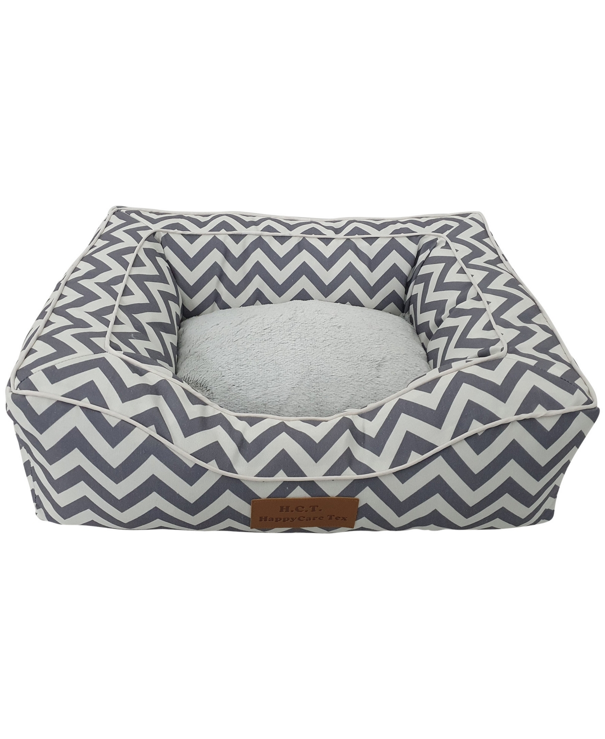 Canvas Rectangle Pet Bed, Large - Chevron Gray