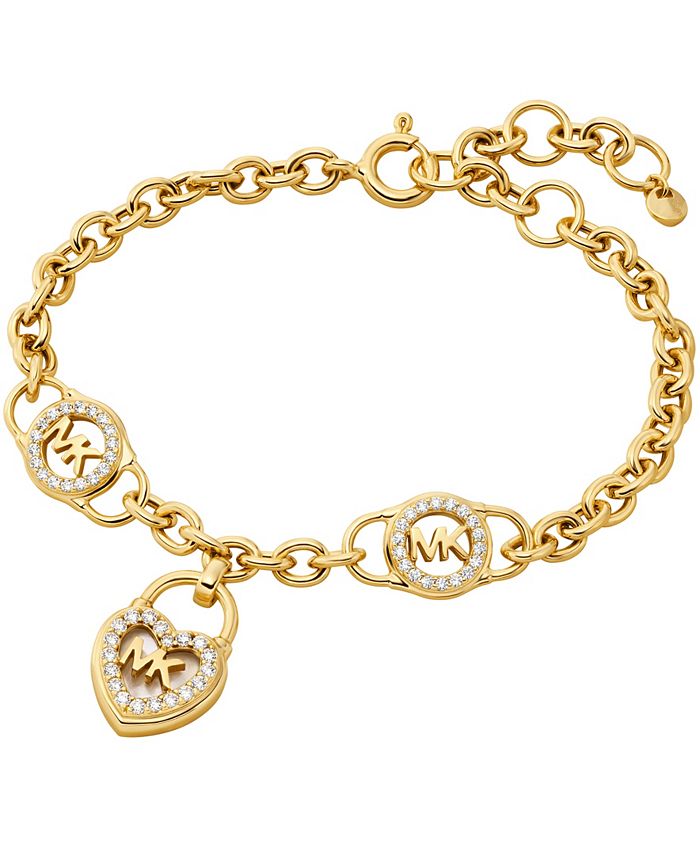Michael Kors 14K Gold Plated Sterling Silver Heart Lock Line