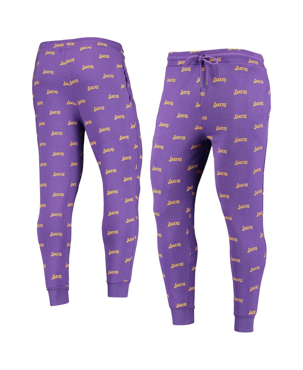 THE WILD COLLECTIVE MEN'S THE WILD COLLECTIVE PURPLE LOS ANGELES LAKERS ALLOVER LOGO JOGGER PANTS