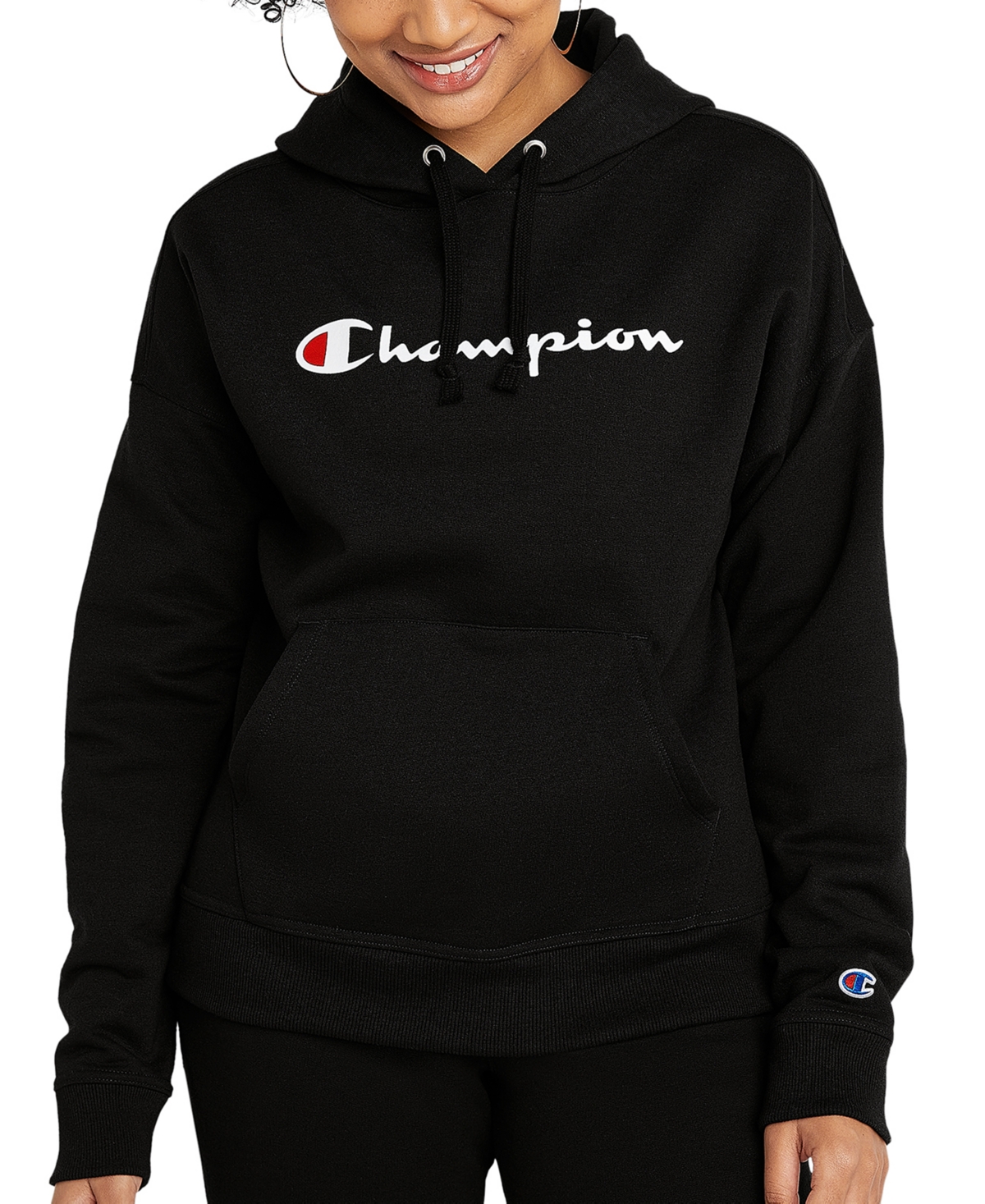 Champion Women s Relaxed Logo Fleece Sweatshirt Hoodie Smart Closet