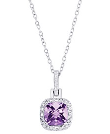 Amethyst Texture Framed 18" Pendant Necklace (1-1/3 ct. t.w.) in Sterling Silver