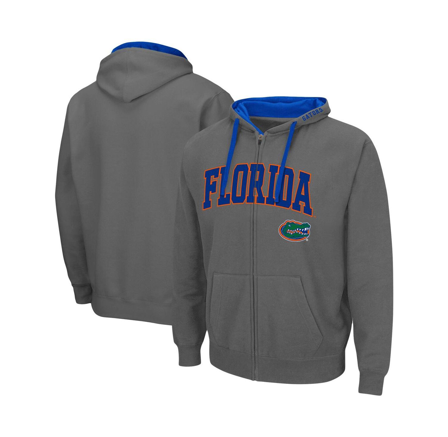 Men's Charcoal Florida Gators Big and Tall Full-Zip Hoodie
