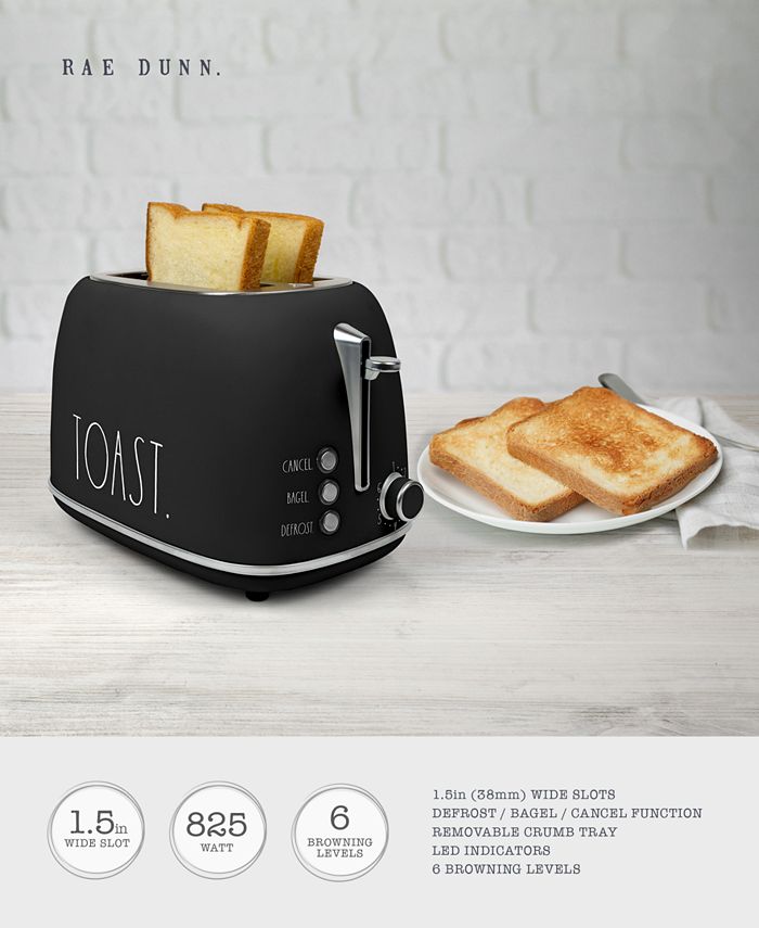 Rae Dunn 2 Slice Toasters with Removable Tray, Small Kitchen Appliances 