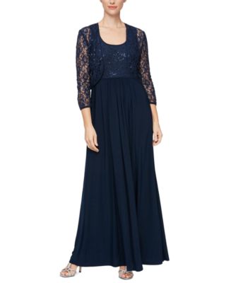 SL Fashions Empire-Waist Gown with Bolero Jacket - Macy's