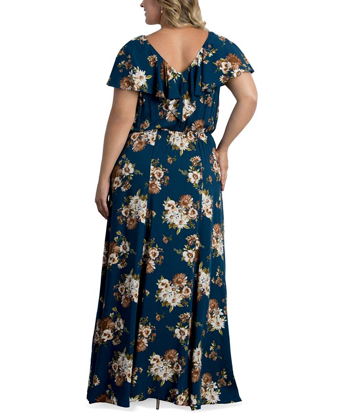 Kiyonna Plus Size Willow Floral-Print Maxi Dress - Macy's