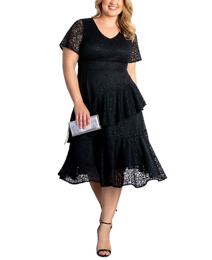 Kiyonna Plus Size Lace Affair Cocktail Dress & Reviews Dresses Plus