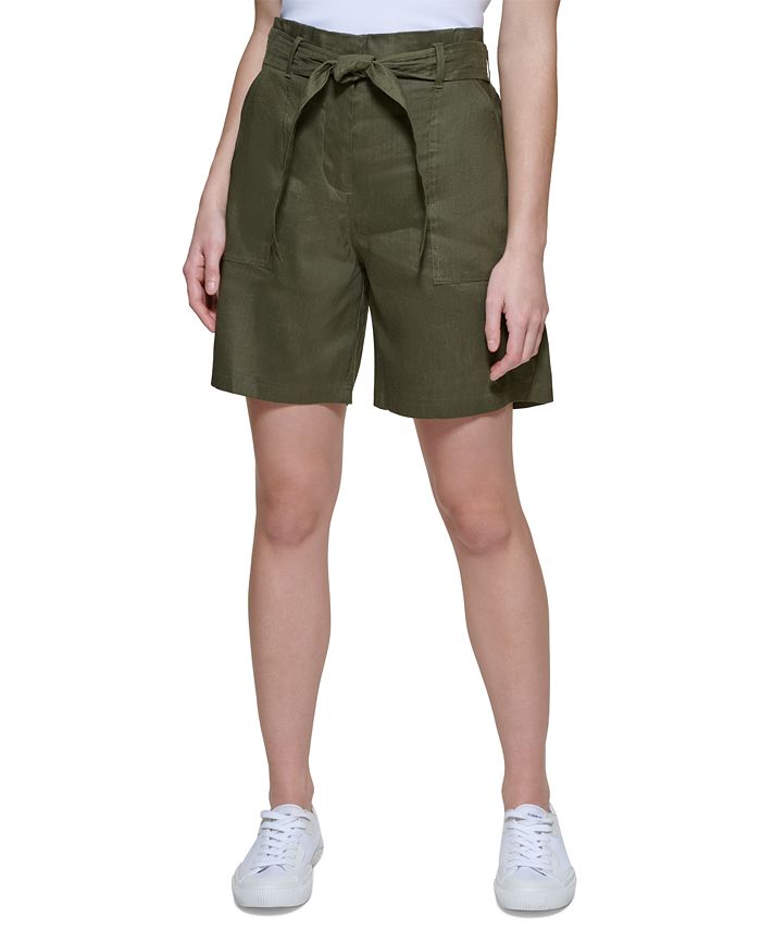 Calvin Klein Belted Shorts - Macy's