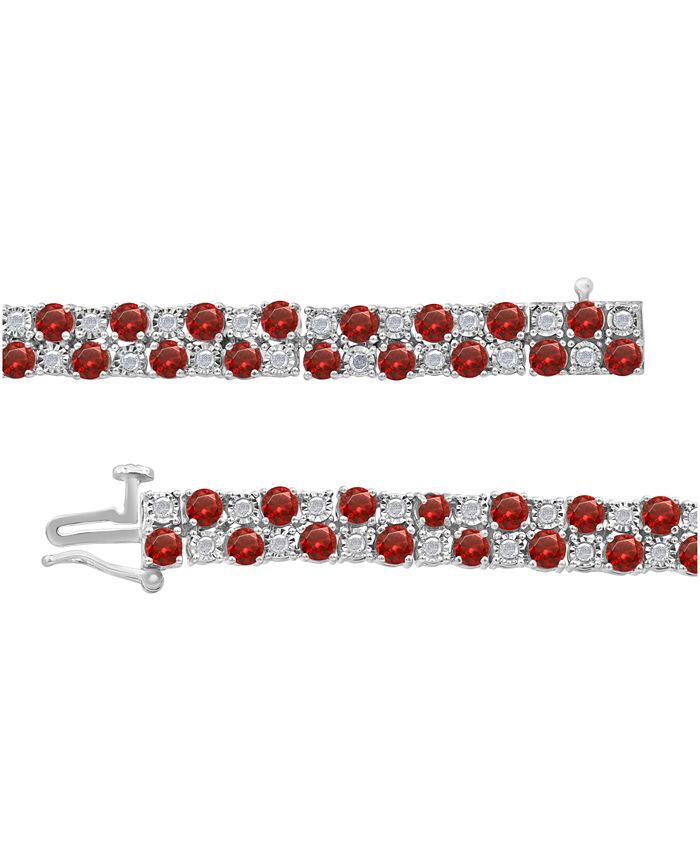 Macy's Ruby (10 ct. t.w.) & Diamond (1 ct. t.w.) Double Row Bracelet in