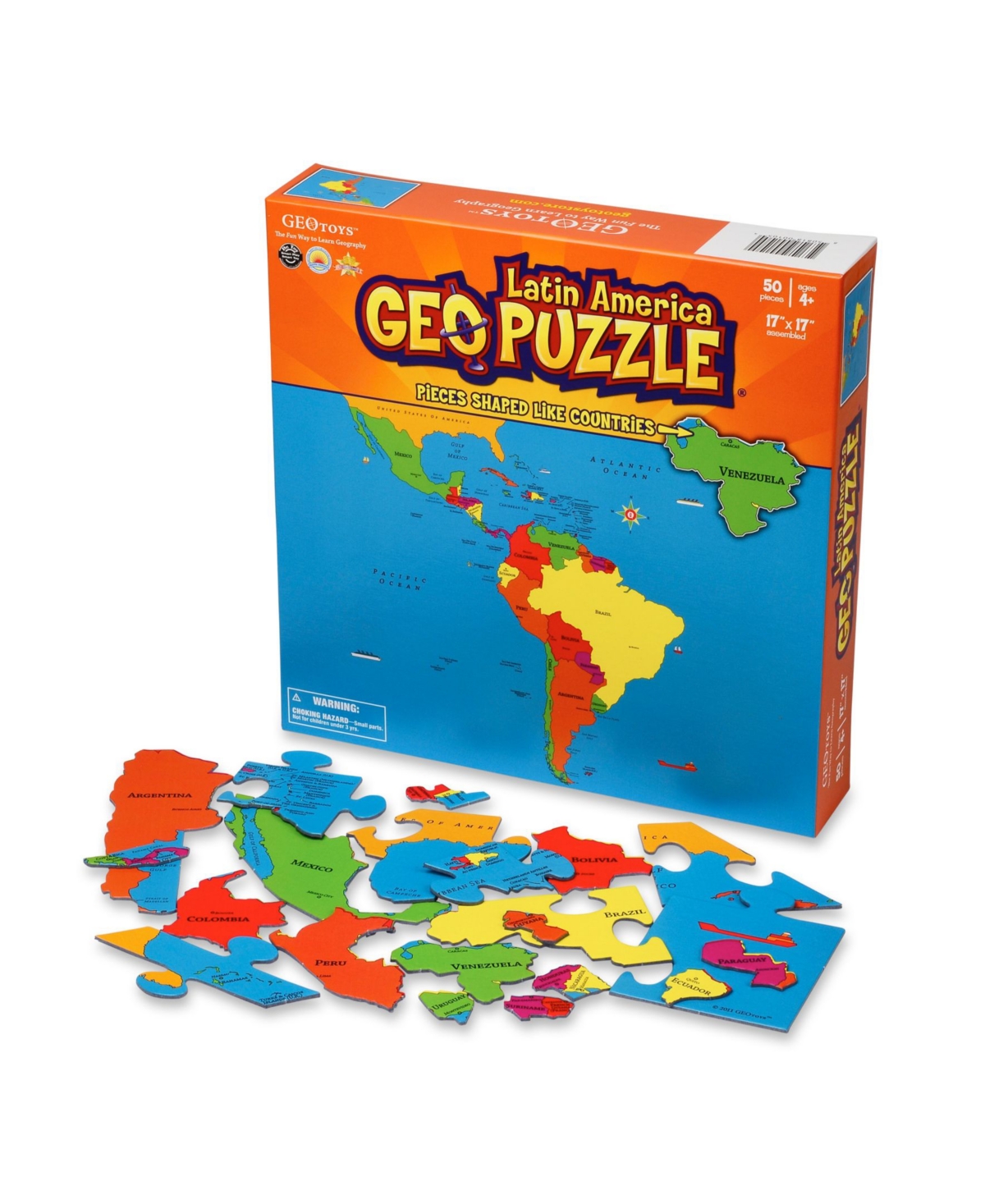 UPC 850818001054 product image for Geotoys Geopuzzle Latin America, 50 Piece | upcitemdb.com