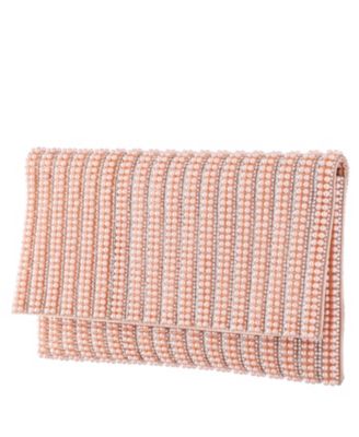 Women's Allover Imitation Pearl and Crystal Envelope Clutch