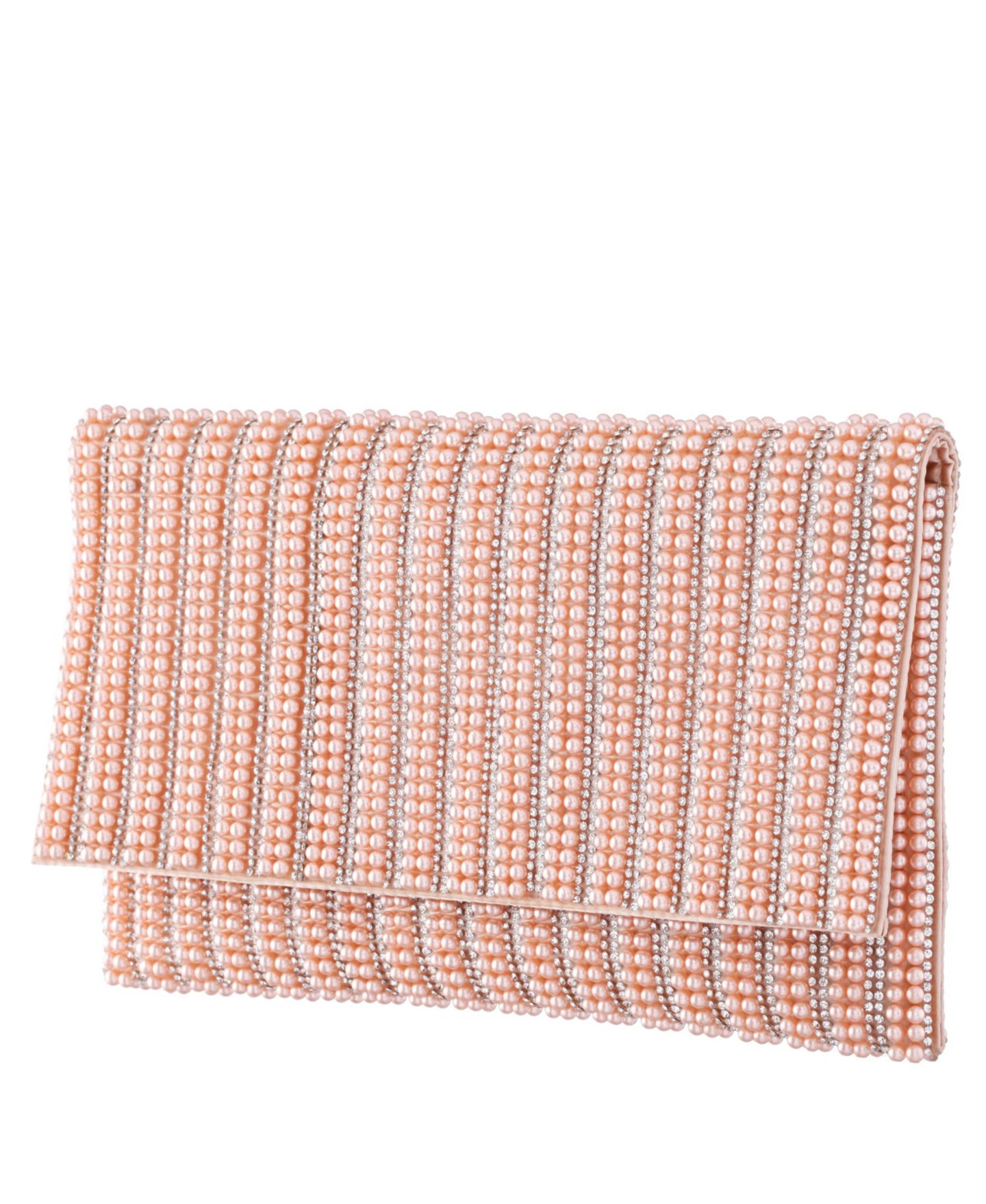 Женский клатч Nina Allover Imitation Pearl and Crystal Envelope Clutch, цвет: Жемчужный розовый — фото 3