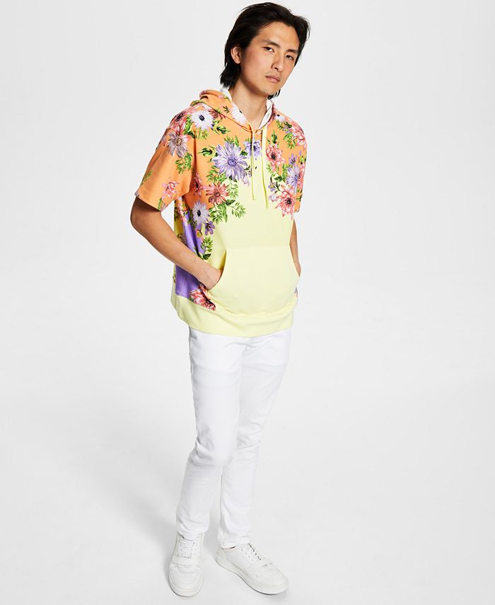 Mens short sleeved clearance hoodie