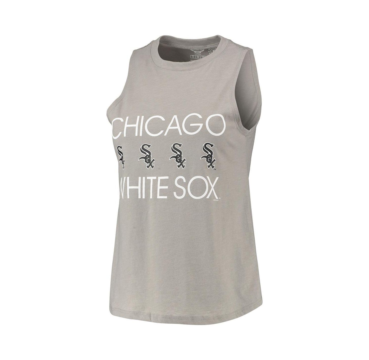 Women's Black, Gray Chicago White Sox Meter Muscle Tank Top and Pants Sleep Set