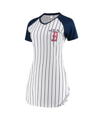 Women's White Boston Red Sox Vigor Pinstripe Nightshirt