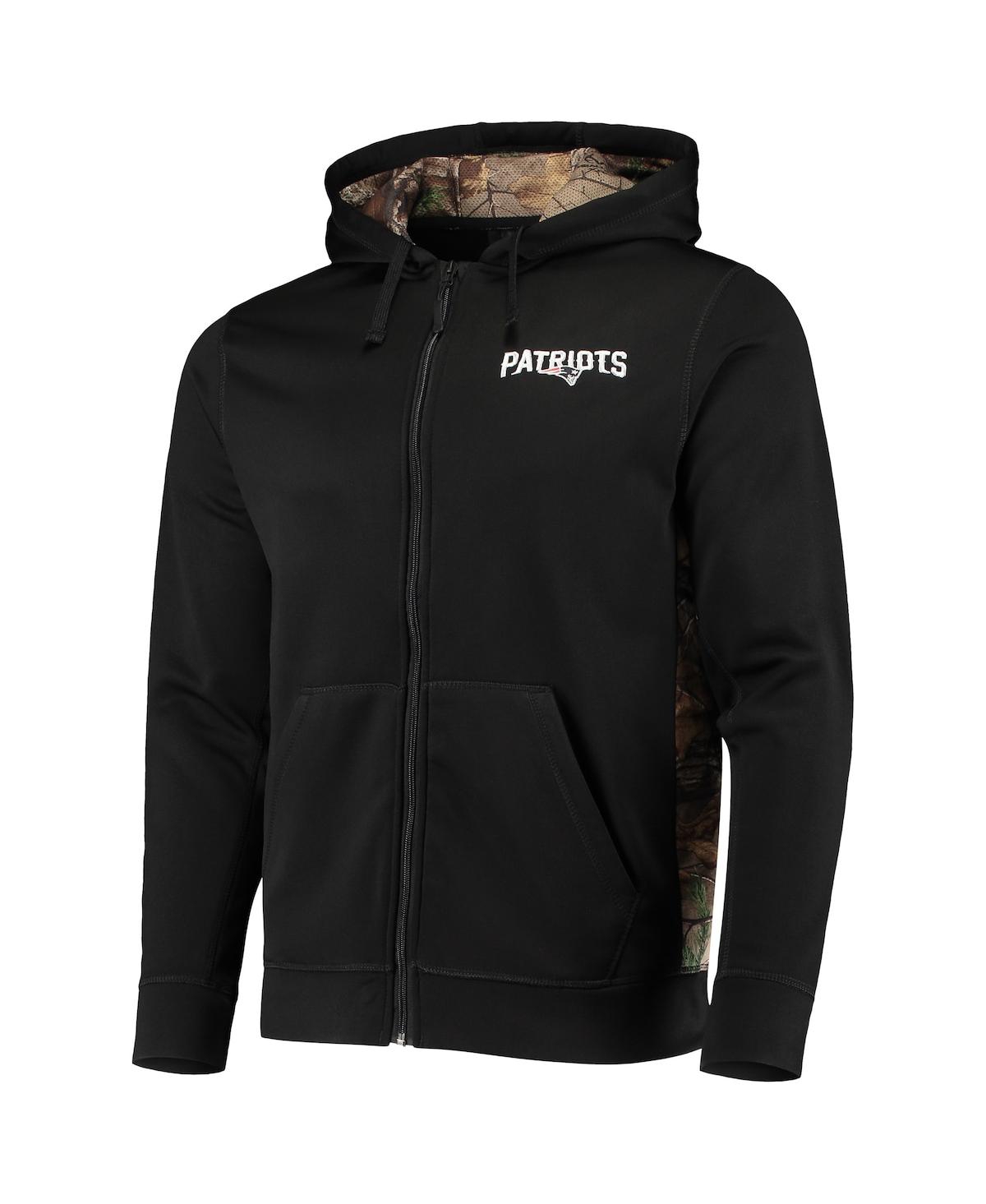 Shop Dunbrooke Men's  Black, Realtree Camo New England Patriots Decoy Tech Fleece Full-zip Hoodie In Black,realtree Camo