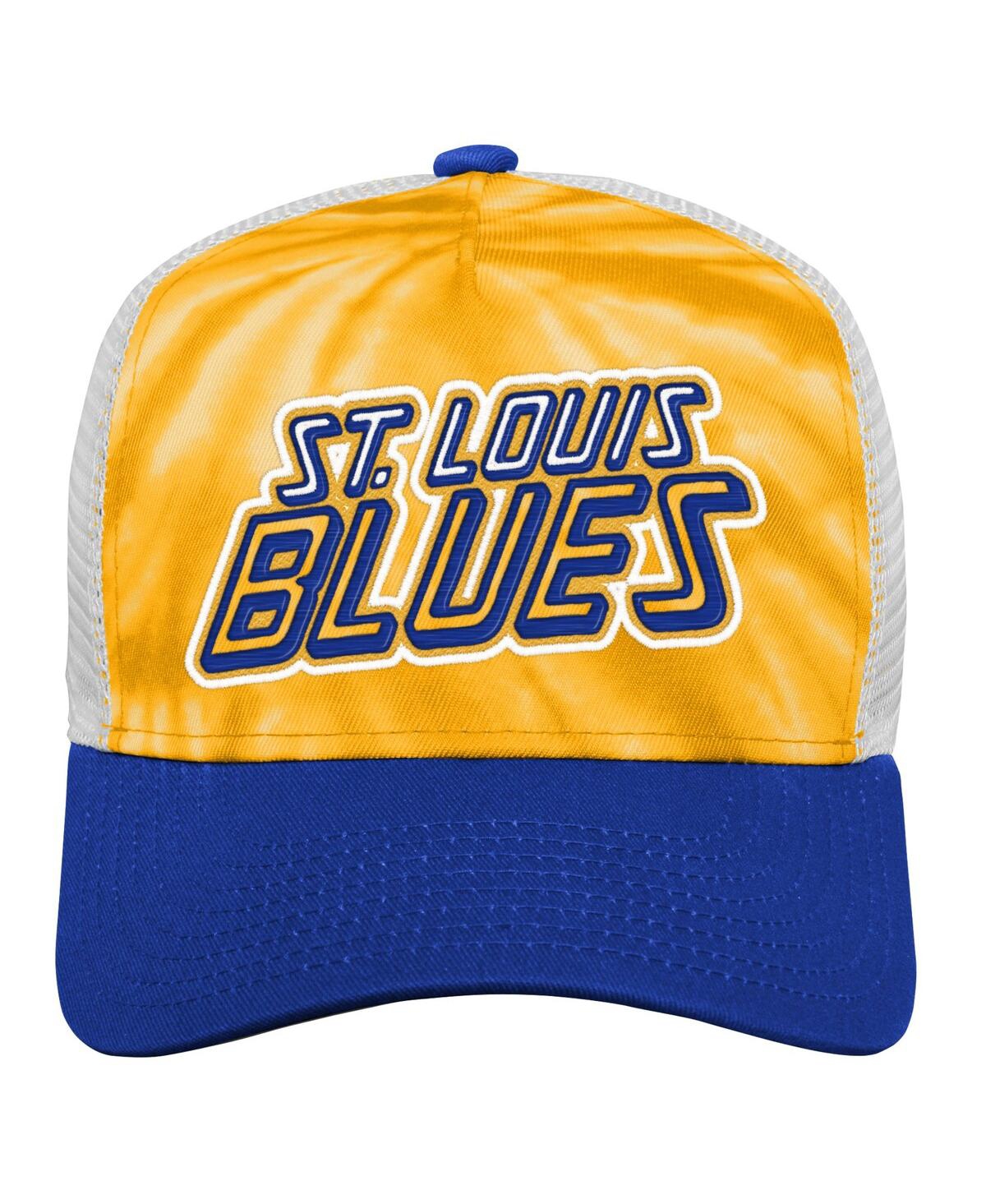 Shop Outerstuff Big Boys Gold, Blue St. Louis Blues Team Tie-dye Snapback Hat In Gold,blue
