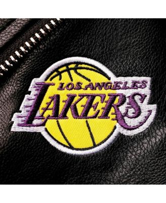 Women's The Wild Collective Black Los Angeles Lakers Moto Full-Zip