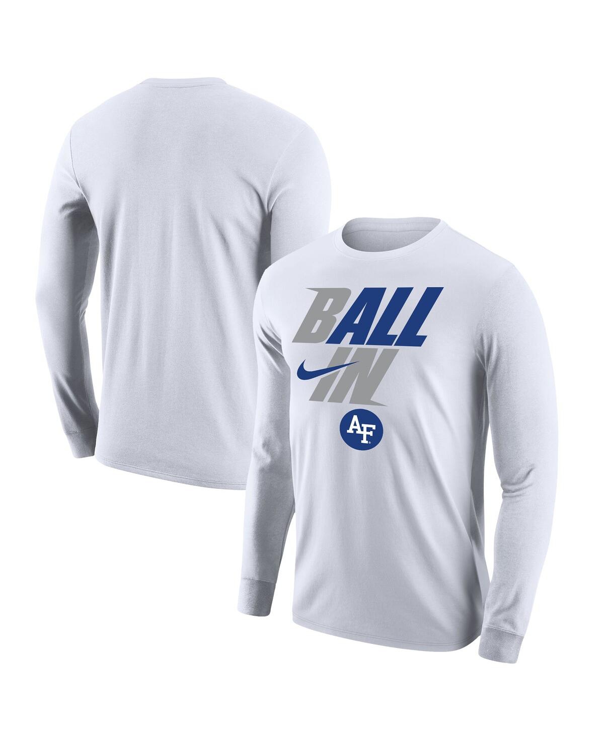 Men's Nike White Air Force Falcons Legend Bench Long Sleeve T-shirt