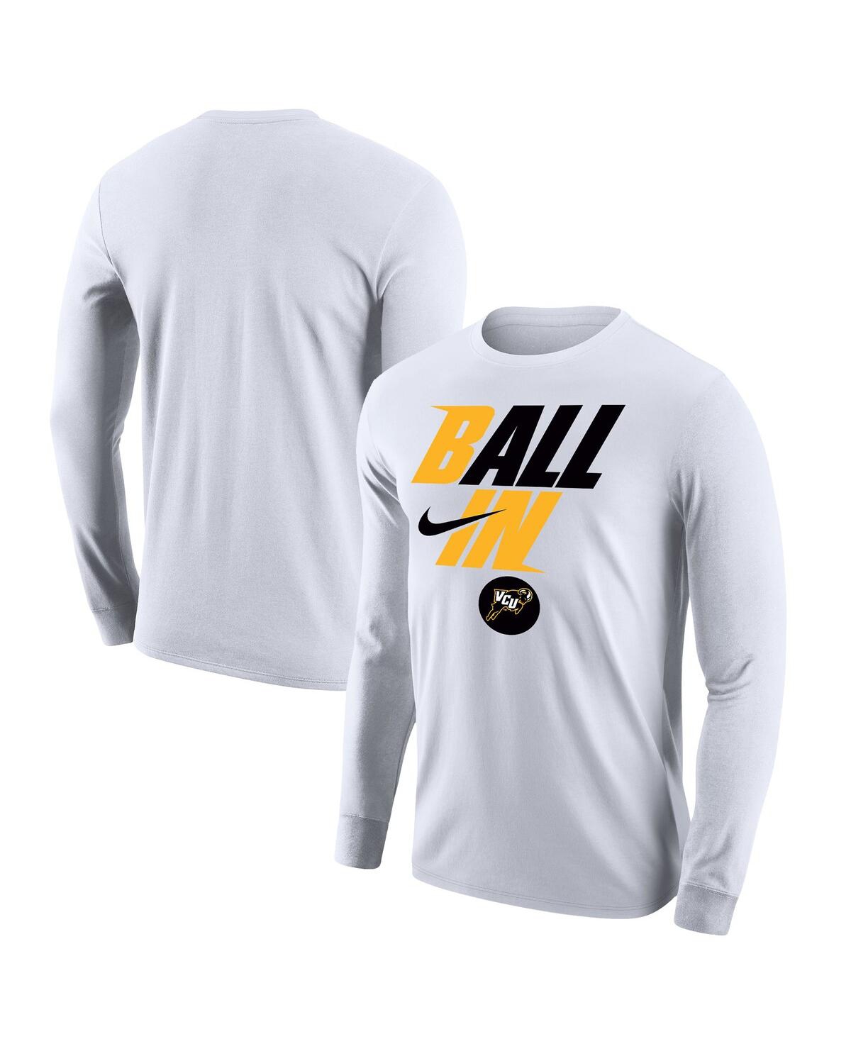 Men's Nike White Vcu Rams Legend Bench Long Sleeve T-shirt