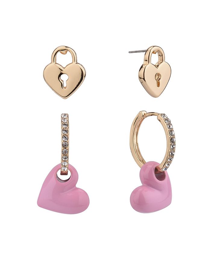 Christian Siriano New York Women's Duo Heart Earring Set Macy's