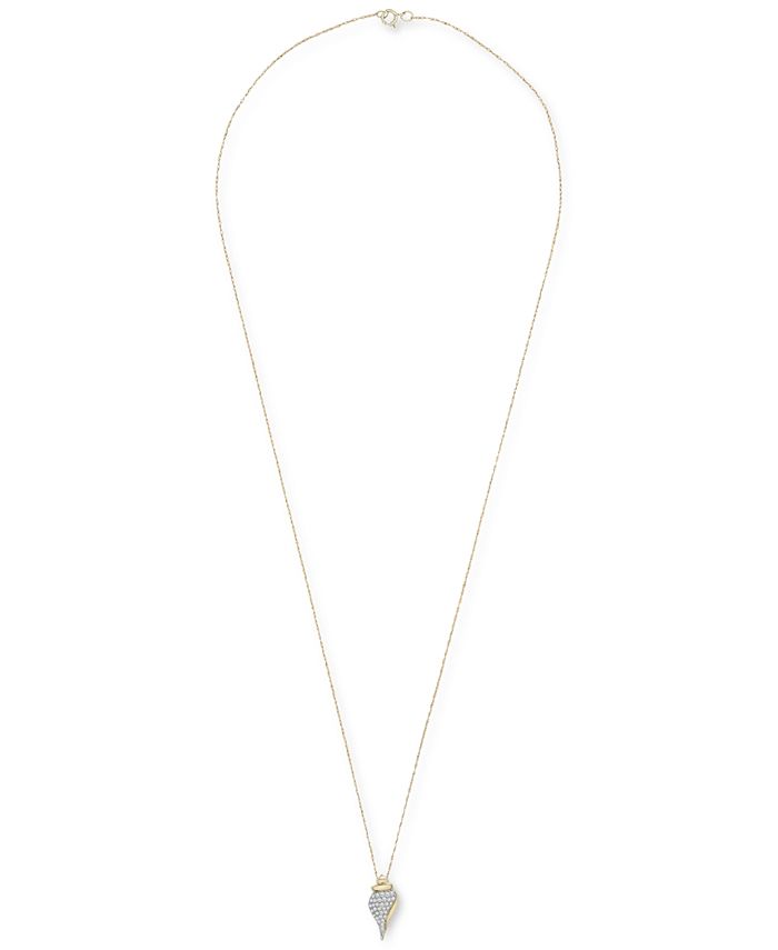 Wrapped Diamond Conch Shell Pendant Necklace (1/6 ct. t.w.) in 10k Gold