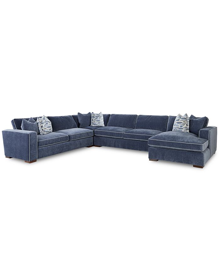 Macy's Rosaleigh 4Pc. Fabric Sectional with Chaise, Created for Macy's