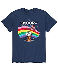 Men's Peanuts Space American Flag T-Shirt