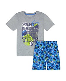 Big Boys T-shirt and Shorts Pajama Set, 2 Piece