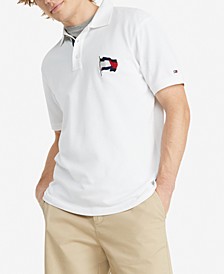 Men's Wavy Flag Casual Polo Shirt